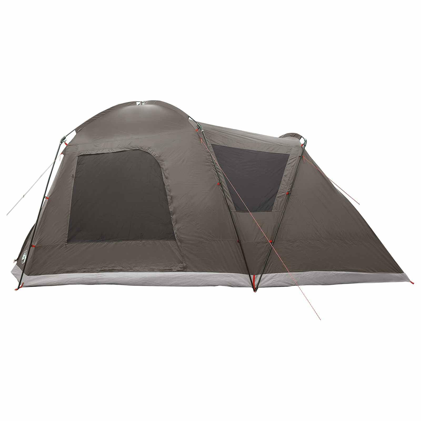 Hütten-Zelt mit Dach Braun grau 8 Personen, Polyester Stahl Cabin Moskito Schutz, wasserdichtes Regenfly, Reißverschlusstür, Camping Wandern Festival Outdooreinsatz