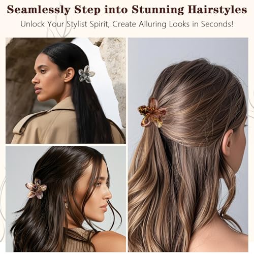 CUBACO 6 pinzas flores pequeñas para cabello mujeres miniatura 2
