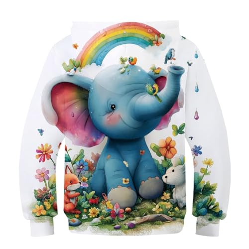 Hoodie éléphant dessin animé pull 3D idéal pour les sorties collège - 2