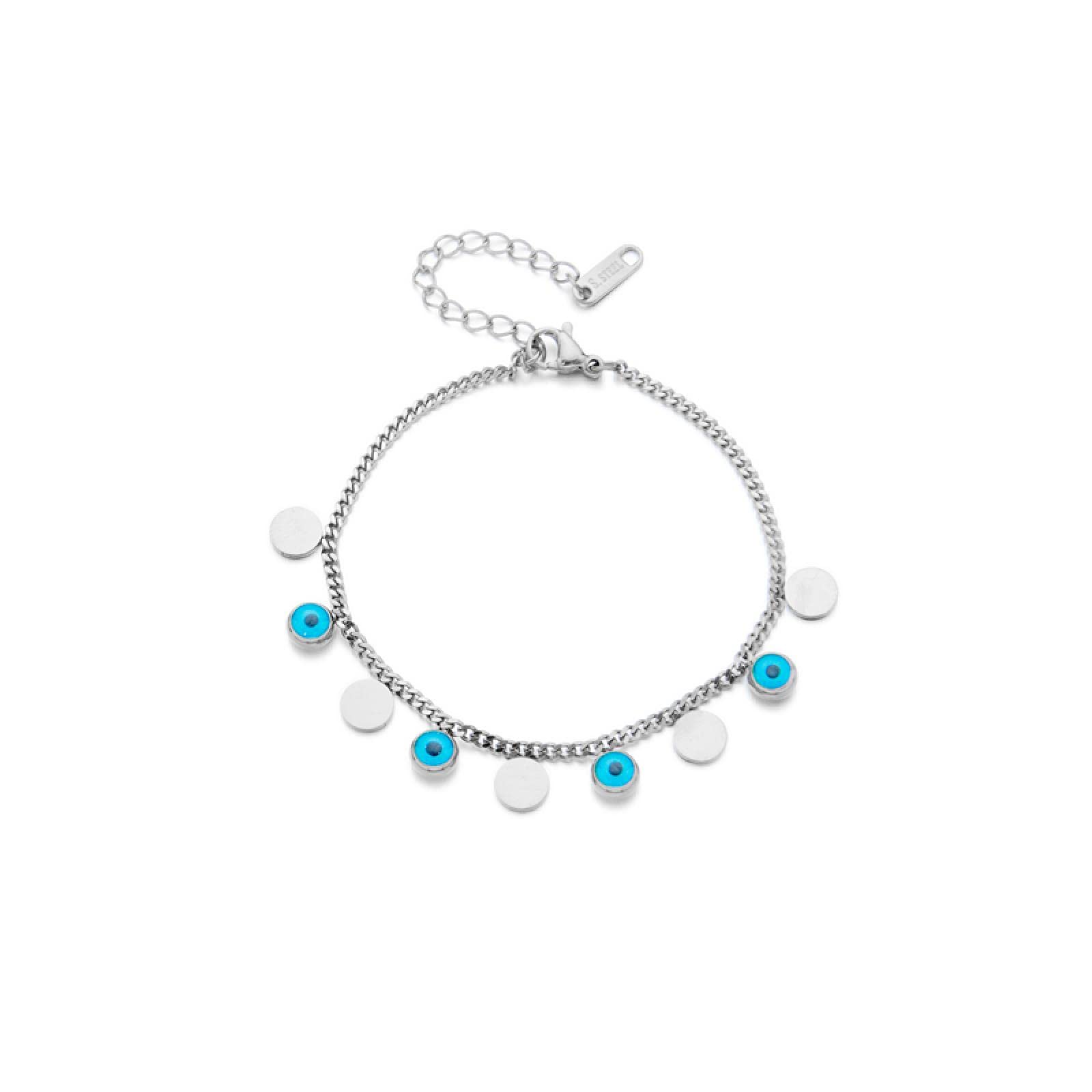 MOCHAMIK Pulseras Mujer Señora Pulsera Niñas Regalo Patrón De Ojo Azul para Fiesta Vintage