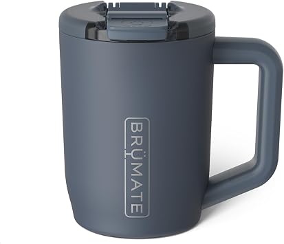 BruMate Muv - 15oz 100% Leak Proof Insulated Coffee Mug with Handle & Lid - Stainless Steel Coffee Travel Mug - Double Walled Coffee Cup Nightfall Blue