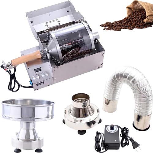 Torréfacteur à Café électrique 1200 W, Capacité De 400 G, Avec Thermomètre Et Bouton De Température Et De Vitesse Réglable, 10-60 Tr/Min, Adapté Aux Restaurants Et Autres Lieux