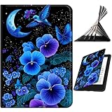 RWUTYTIUL for Samsung Galaxy Tab A 8.4" 2020 (SM-T307) Case, Shockproof Smart Protective Multi-Angle Viewing Tablet Cover for Women Men with Auto Sleep/Wake, Blue Flower Bird