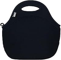 BUILT Gourmet Getaway Neoprene Lunch Tote Bag - Insulated, Lightweight, Machine Washable, Reusable Black