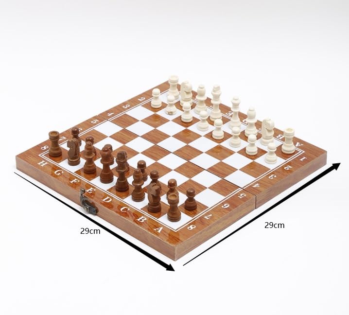 Juego Ajedrez Ajedrez De Madera Plegable, Juego Internacional, Piezas, Colección, Portátil para Estrategia Familia(29 * 29cm)