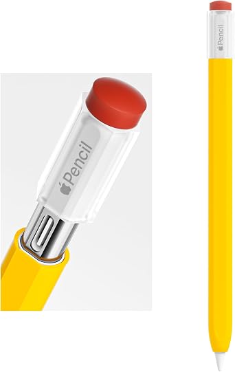 ELETIUO Silicone Case Compatible with Apple Pencil (USB-C),Protective Holder Grip Sleeve with Cap,Anti-Slip Cover Supports Magnetic Compatible with Apple Pencil 3rd Generation,Vintage Yellow
