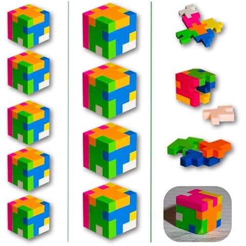 RiyeoTree 9 Stück Radiergummi Würfelpuzzle, Mitgebsel Kindergeburtstag, Kinder Partygeschenk für Tomobola als Mitgebsel Set kleine Geschenke für Kinder und Kindergeburtstag Gastgeschenke - 9 Stück Cover