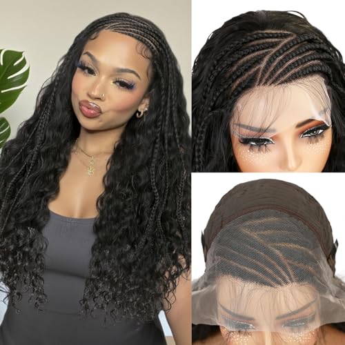 quickwig Braided Long Curly Wig Fulani Braids 13x4 Glueless Lace