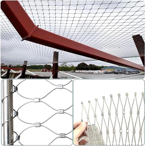 Flexibles Kletternetz aus Edelstahl, Sicherheitsnetz für Spielplatzgeräte, stoßfeste Tierbarriere, 3 mm Draht, 10 cm Masche, ideal für Gartenkäfige und Pflanzenunterstützung
