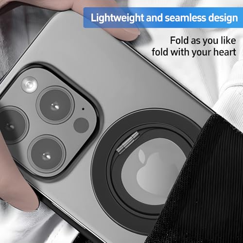 Image of Magnetic Phone Ring for MagSafe Phone Grip,Magnetic Cell Phone Stand Holder Finger Ring[Thin and Light Design] for iPhone Can Rotate 360 Degrees Compatible with iPhone12-17Series-Light Purple
