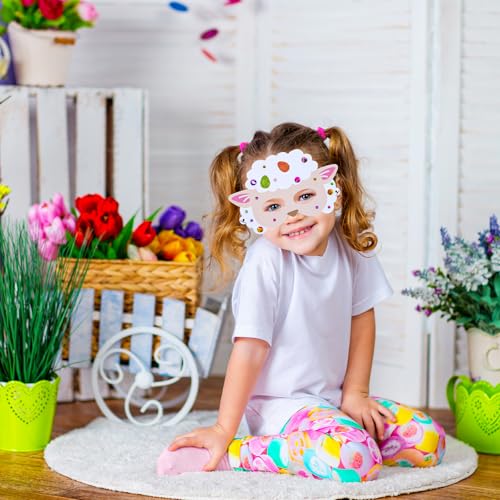 image for Winlyn 24 Sets Spring Masks Craft Kits DIY Foam Easter Kids Party Mask