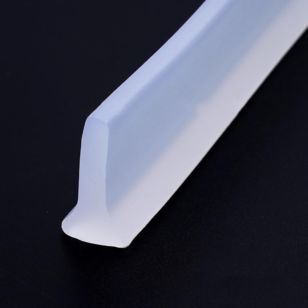 JZS 100cm Collapsible Shower Water Shower Stopper Barrier and Retention System and Keeps Water Inside Threshold Dry and Wet Separation Suitable for Bathroom and Kitchen Transparent