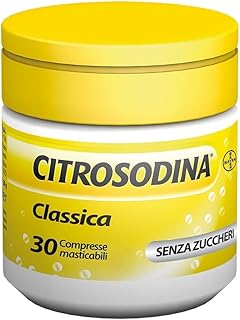 Citrosodina Digestive Effervescent Chew for Difficult Digestion with Citric Acid and Sodium Bicarbonate, Sugar Free, 30 Le…