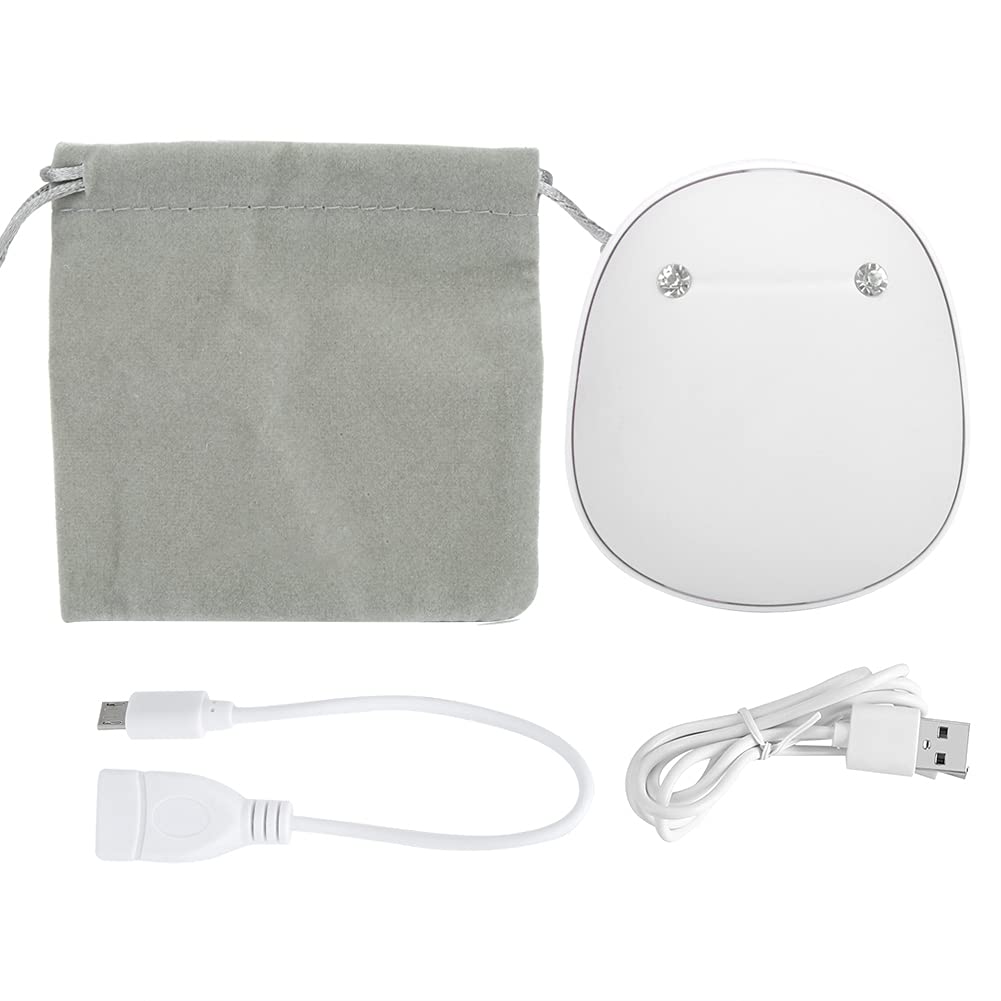 Mini Calentador de Manos USB portátil, Calentador de Manos eléctrico antiexplosión para Uso en el hogar y la Oficina, Material ABS Blanco Rosa 4000mAh