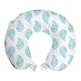ABAKUHAUS Azul de Paisley Cojín de Viaje para Soporte de Cuello, Tear Drop Arte Formas, de Espuma con Memoria y Funda Estampada, 30x30 cm, Blanca Blue Sky