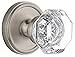 Grandeur Georgetown Plate Privacy with Chambord Crystal Knob in Satin Nickel