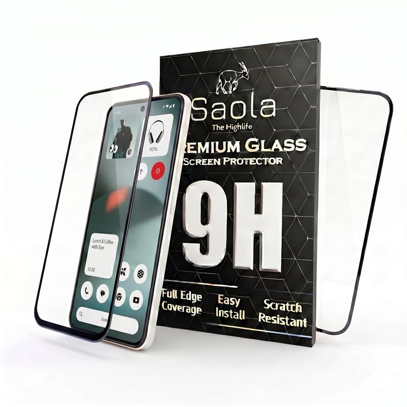 Image of Saola HD Clear Tempered Glass for Nothing Phone 3 | High Strength 9H Protection, Smooth Touch, Full Coverage Screen Guard, 2-Step Installation Kit | Quick & Easy Application (Pack of 2)