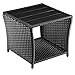 Produktbild Casaria® Polyrattan Beistelltisch mit WPC Tischplatte 45x45x40cm 80kg Belastbarkeit Wetterfest Outdoor Garten Terrasse Balkon Tisch Gartenmöbel Schwarz