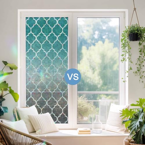 Vinilo decorativo para ventana turquesa 17.7x39.3 pulgadas miniatura 4