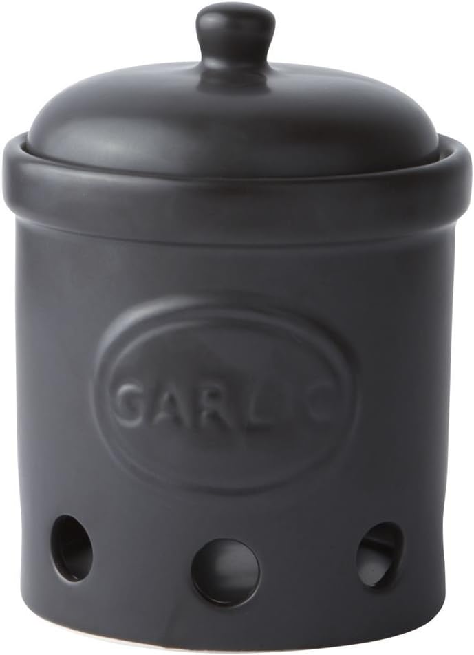 Galzone 242081 ceramic kitchen tray, container set, ceramic, black, removable lid, round, 115 mm