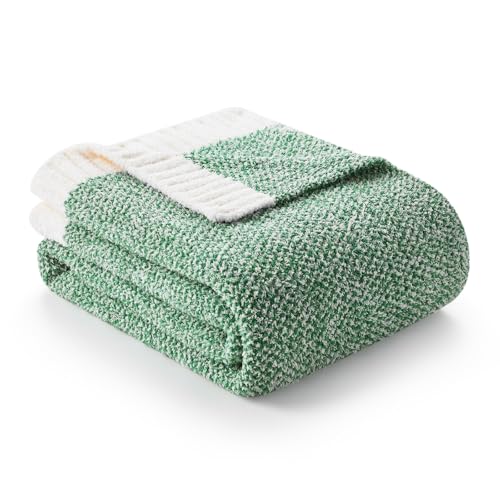 Image of Snuggle Sac Green Throw XL Blanket 50x70,Super Soft Warm Blankets Oversized Throw Knit Blankets Fuzzy Plush Blanket, Heather Green, 50x70 inches