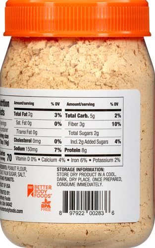 Image of PBfit Classic Peanut Butter Powder, Peanut Spread with 8g Protein, 8 Ounce (Pack of 6)