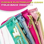 Beach Sunscreen Bag Clear Makeup Toiletry Zipper Pouch (Rose Red-Beach) - Image 5
