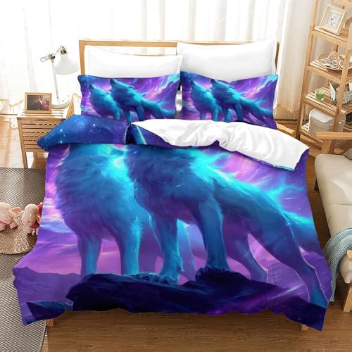 Housse de couette loup ultra douce en microfibre de qualité supérieure