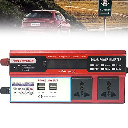 Onduleur solaire 12V 110V pur sinus 500W avec écran LCD pour maison et véhicule