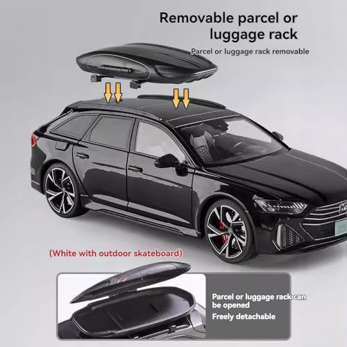 Image of Invite Enterprise 1:32 Scale Aodi RS6 Alloy Die-Cast Car Model with Door-Activated Light & Sound | Openable Doors, Hood & Trunk | Metal Toy Car for Kids & Collectors (No Pull Back) (Grey Color)