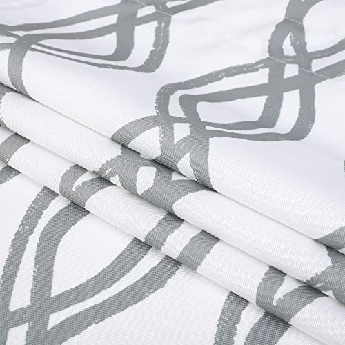 Homerry Geometric Short Curtains Set Of 2 Rod Pocket Kitchen Curtains Farmhouse Half Window Tiers Short Window Treatment For Living Room Bedroom, 26" W X 30" L, Grey #TOP6