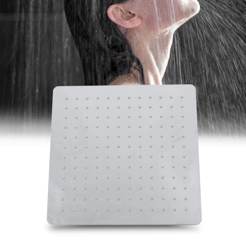 12 Pollici Soffione Doccia a Pioggia Ultrasottile, Testa di Doccia Ultra Sottile Quadrato in Acciaio Inox, 30 x 30 cm, Argento