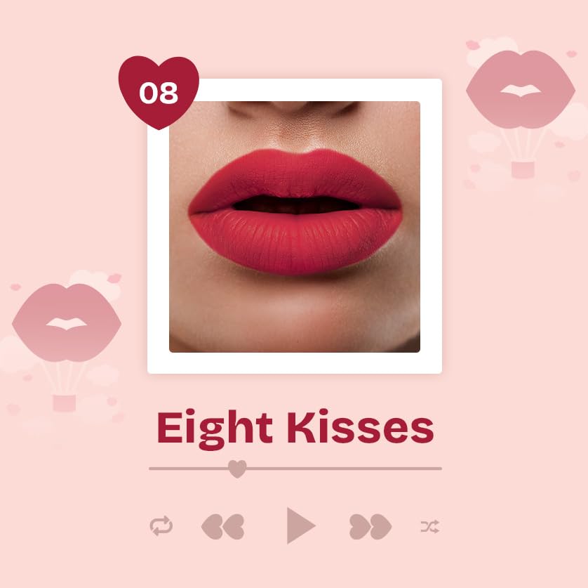 Image of MARS Love Track Velvet Lip Tint (2.8ml) (EIGHT KISSES) | Velvet Matte Finish | Non-Sticky & Lightweight | Highly Pigmented | Comfortable Wear