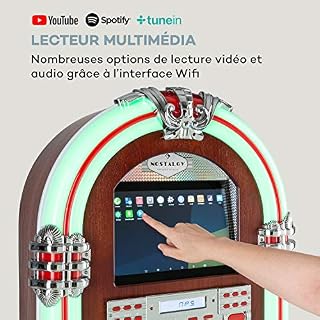Alternative view of auna Graceland Touch - Jukebox, Bluetooth, Lecteur CD, Panneau Tactile 12", Interface WiFi, Jeu de lumière LED, Port USB, Lecteur SD, entrée Micro, Radio FM et numérique par Internet (WiFi)