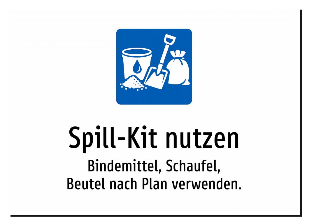 35996-DE-S-08 | Spill-Kit nutzen - Bindemittel, Schaufel, Beutel nach