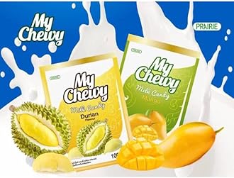 My Chewy Mango Milk Candy (100 Counts, 12.69 Oz) Tropical Fruit Soft Individually Wrapped Sweet Snack Asian for Kids and Adults