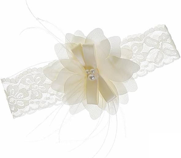 NIMBLE Baby Girls Newborn Christening Embroidered Gown Dress Outfit with Headband,0-15M
