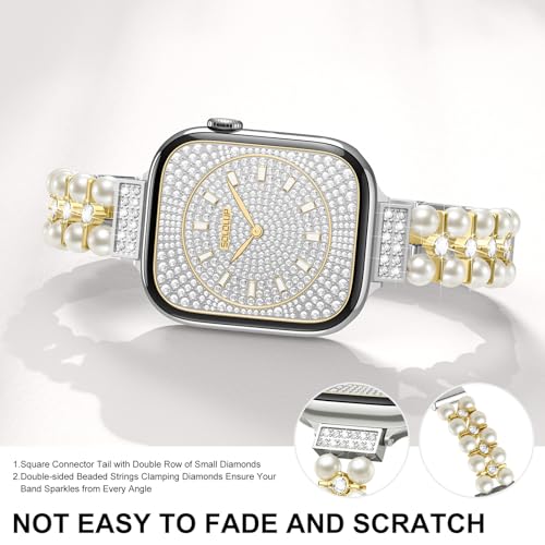 SOLOLUP Pearl Beaded Bracelet Compatible with Apple Watch Bands for Women by SOLOLUP - Used condition - Image 7