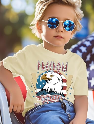 Image of JNC Kids 4th of July Shirt Boys /Girls American Flag T-Shirt Toddler Patriotic Tops Tee Independence Day Clothes 2025