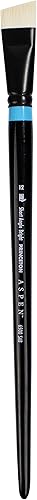 Princeton Artist Brush Co. Aspen Series 6500  Mango largo corto ángulo brillante tamaño 12  Pincel de pintura acrílica y al óleo sintético para