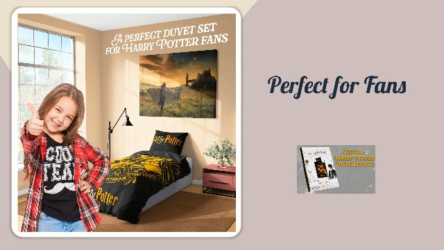 Set Copripiumino Harry Potter - Singolo O Doppio, Nero Con Grafiche Magiche - Foto 13