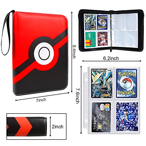 Trading Card Binder 4 Pocket, Fome Portable Card Binder Trading Card Holder With 480 Cards And 60 Removable Sleeves, Binder Photo Album Suitable For Yugioh Mtg Tcg Game Cards, Sports Cards #TOP1