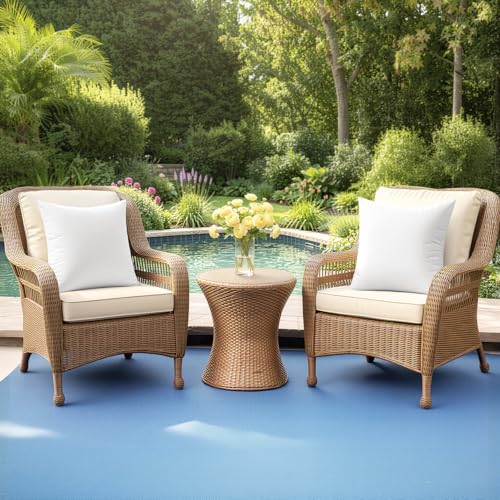 Woaboy Outdoor Kissen Wetterfest 40x40 cm Wasserfest Füllung Kissenfüllung Innenkissen Sofakissen 4er Set Kopfkissen Federkissen Zierkissen Füllkissen für Garten Couch Wohnzimmer Schlafzimmer Sofa