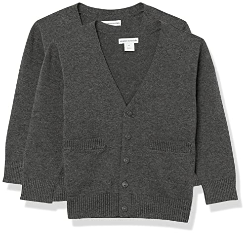 Image of Amazon Essentials Unisex Kids and Toddlers' V-Neck Cotton Uniform Cardigan Sweaters, Pack of 2