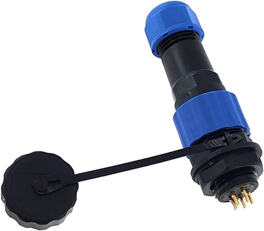 SP16 Connector 2 Pin/3/4/5/6/7/8/9 Waterproof IP68 Male and Female Receptacle Power Cord Connector(Back Nut 5P)