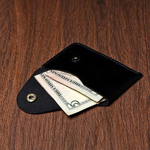 FOXHACKLE Leather Credit Card Holder Wallet for Men and Women | Front Pocket Minimalist Leather Slim Credit Card Case Wallet | Black Color2