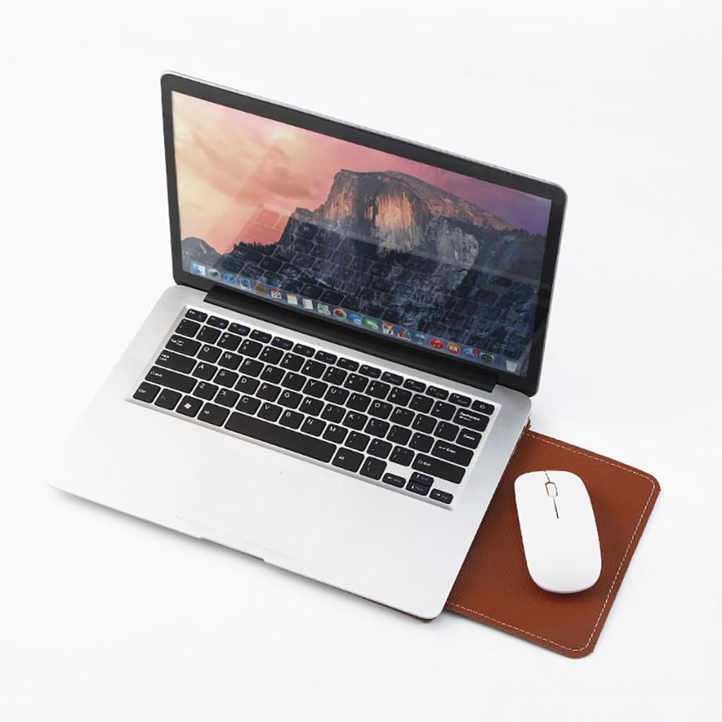 HC&WT Genuine Full-Grain Leather MacBook Sleeve Case, Universal Fit for MacBook Air/Pro & Slim Laptops, Convertible Mouse Pad, Scratch-Resistant (Grey,12inch)