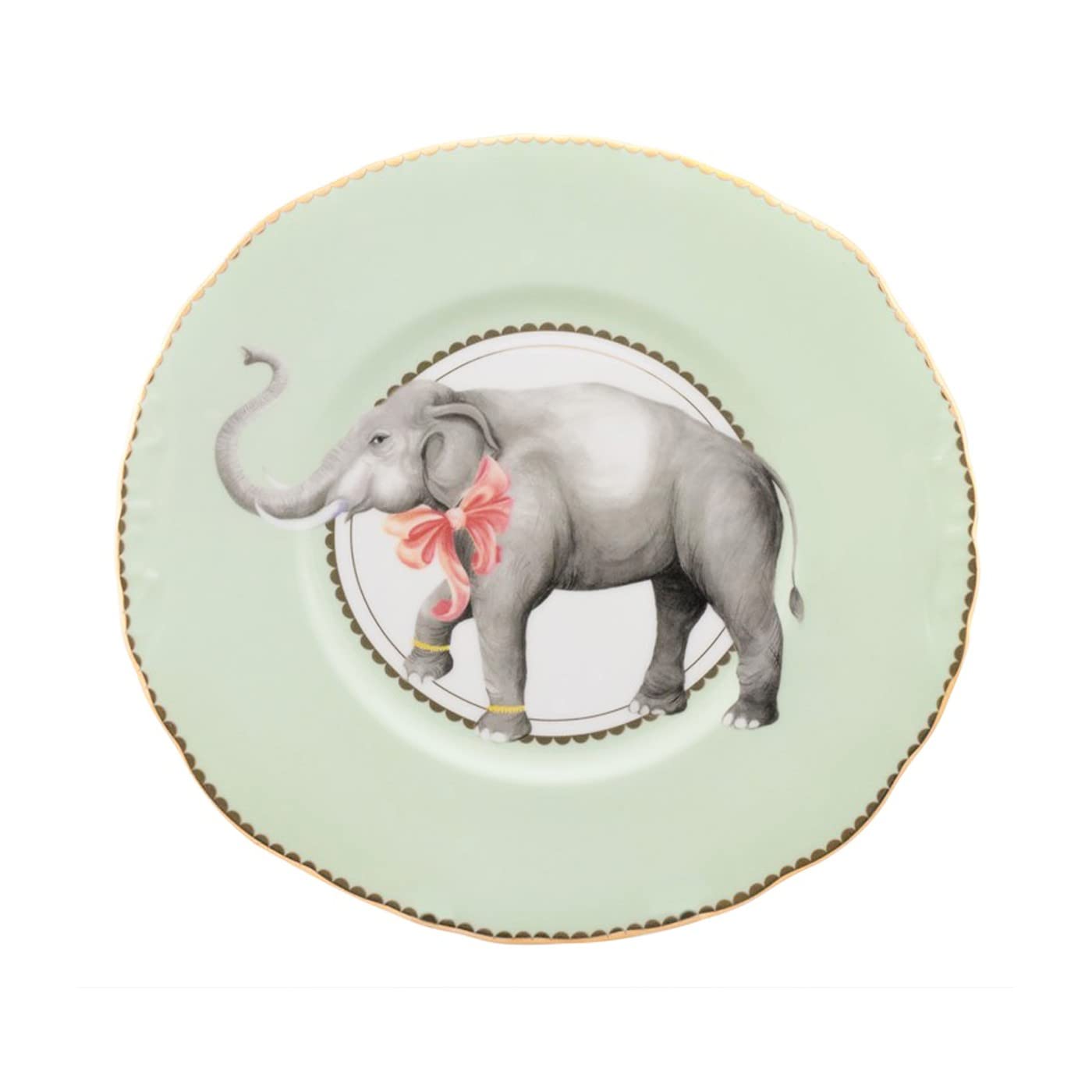 YVONNE ELLENElephant Print Sandwich Plate 23 cm Size, Multicolor