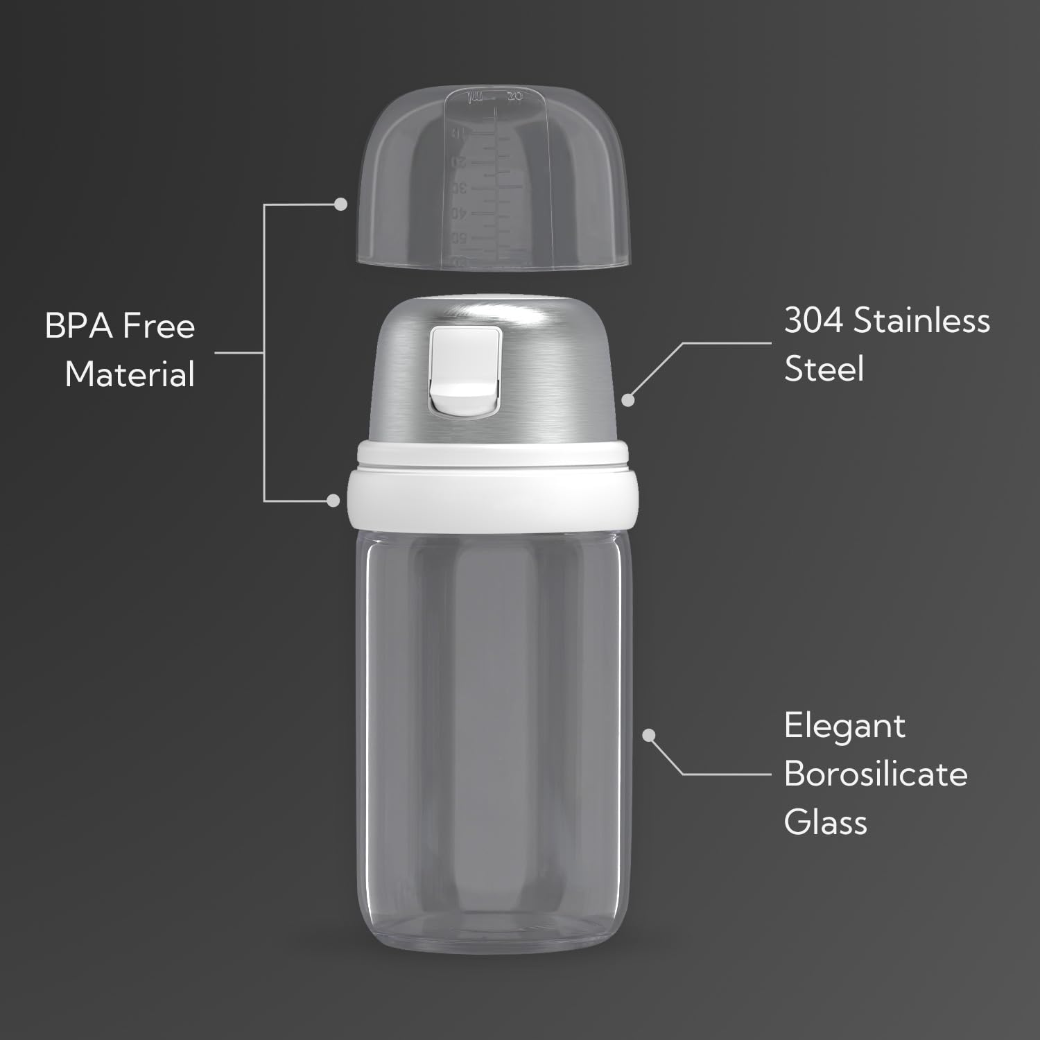 KTCHENDAO 2-in-1 zoutvaatje van glas met zijdelingse schenktuit voor het uitgieten van het deksel, geïntegreerd deksel om het vocht te vertragen met marsuring- markeringen, elegante zoutdispenser van KTCHENDAO 2-in-1 zoutvaatje van glas met zijdelingse schenktuit voor het uitgieten van het deksel, geïntegreerd deksel om het vocht te vertragen met marsuring- markeringen, elegante zoutdispenser van