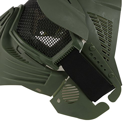 YASHALY Paintball Masks, Adjustable CS Military Tactical Gear Full Face Airsoft Mask with Mesh Eye Protection for Shooting Hunting Cycling Motorcycle (Black) - Thumbnail 7